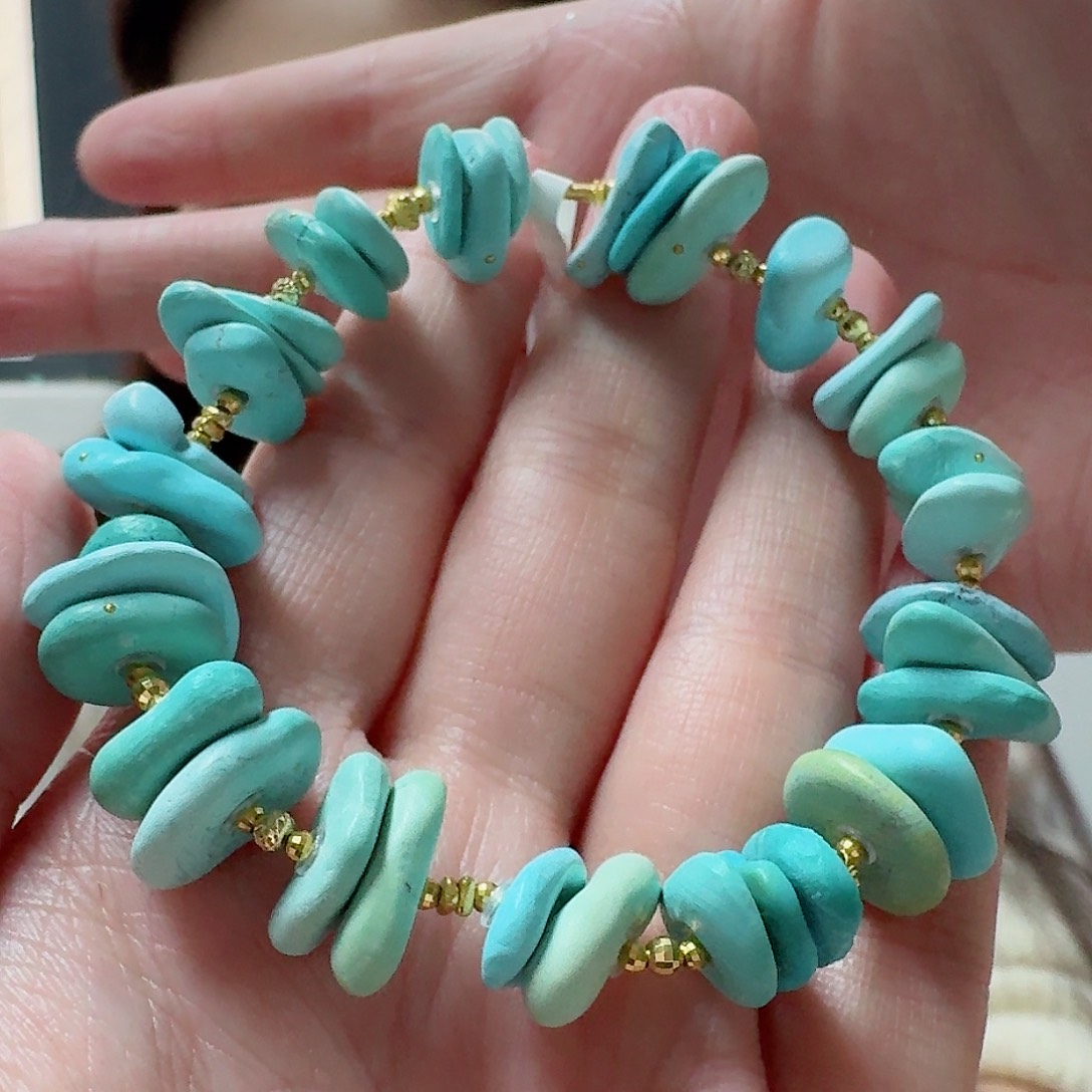 绿松石珠宝奇石18K金镶嵌