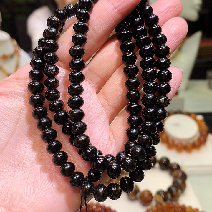 琥珀裸石未镶嵌7m有星翳珀