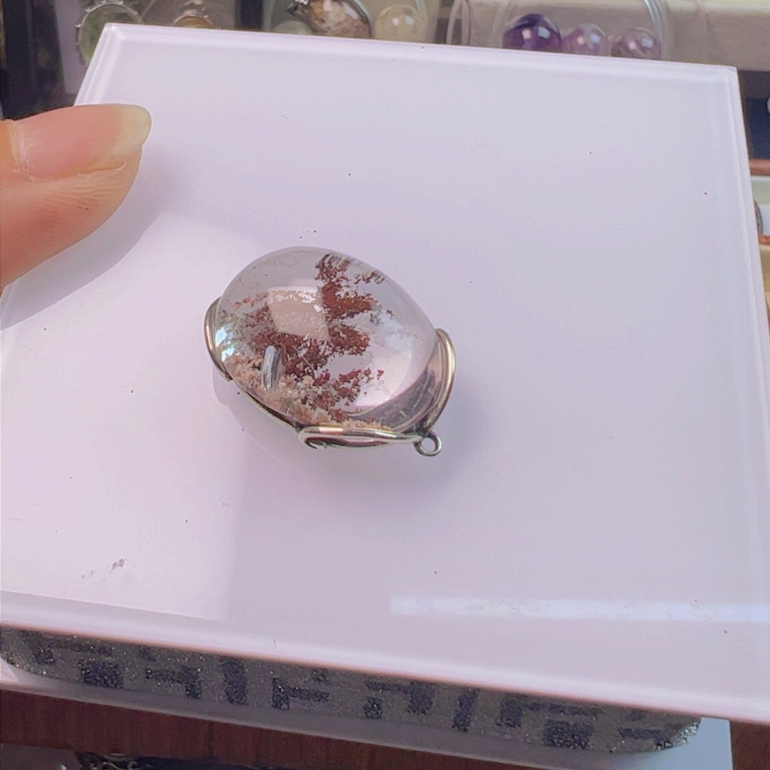 水晶手链银S800镀金镶嵌心***?