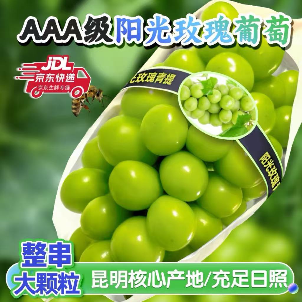 【今天拍明天到】正宗阳光玫瑰葡萄当季新鲜水果爆汁无核无籽整箱发货云南省