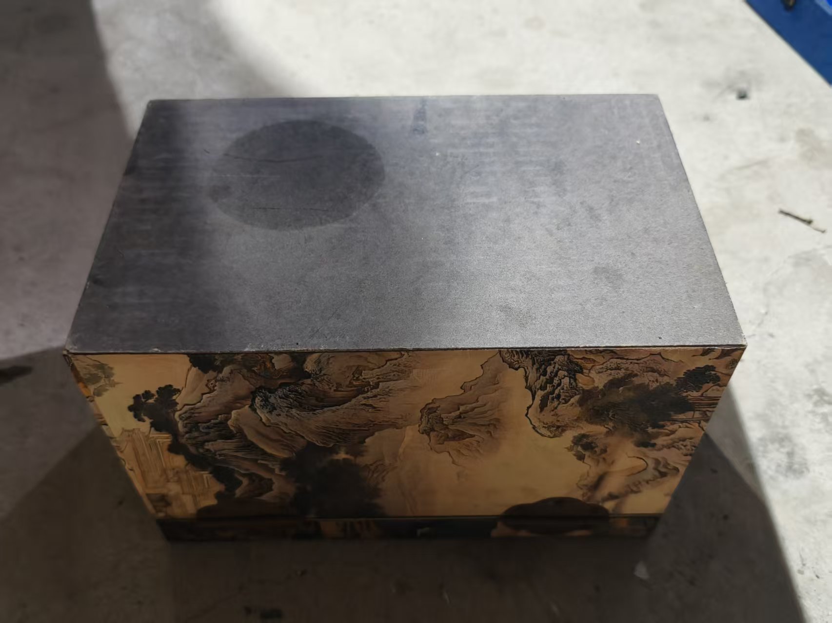 山水礼盒礼品套盒可放博古架摆件总重1750g