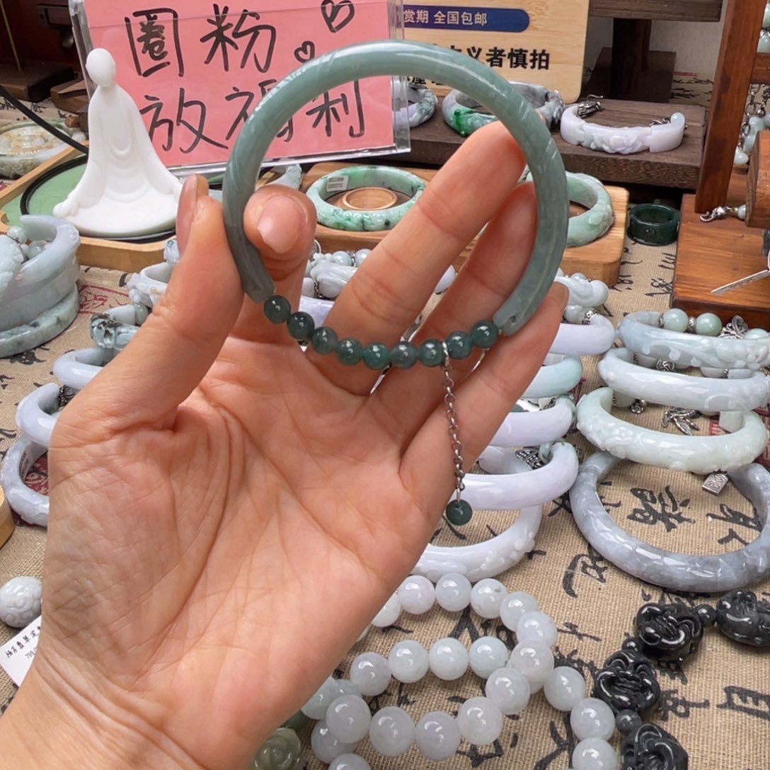 翡翠未镶嵌手链58-61
