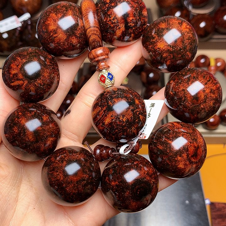 花梨木类手串/手链黄花梨风化料老挝花梨土埋料3.0