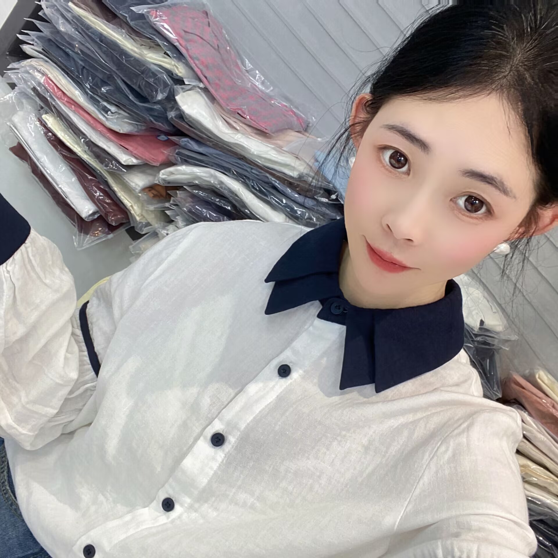  [衬衫合集]宽松秋冬新款打底纯棉长袖衬衫女（K951--K1000）
