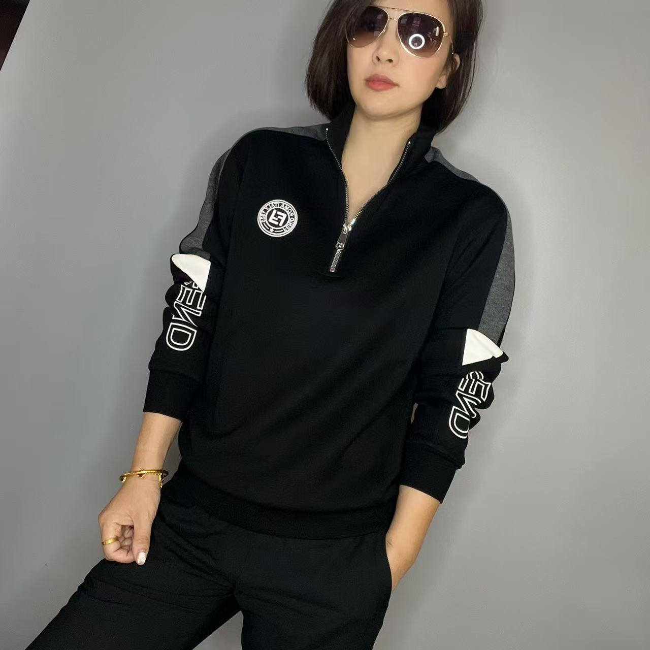 欧货秋冬时尚潮流个性男士立领长袖卫衣