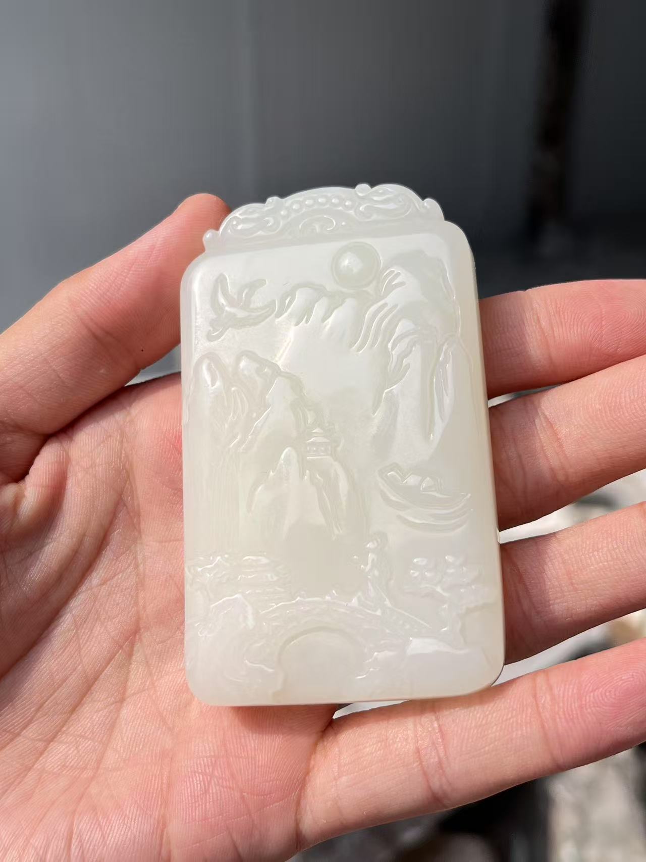 山料于田95A++山水无事牌吊坠58