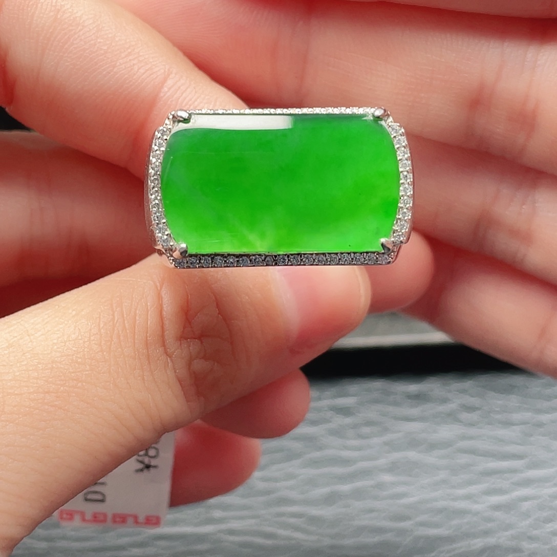 外***鳅翡翠银S925镶嵌戒指没有运费险 3779