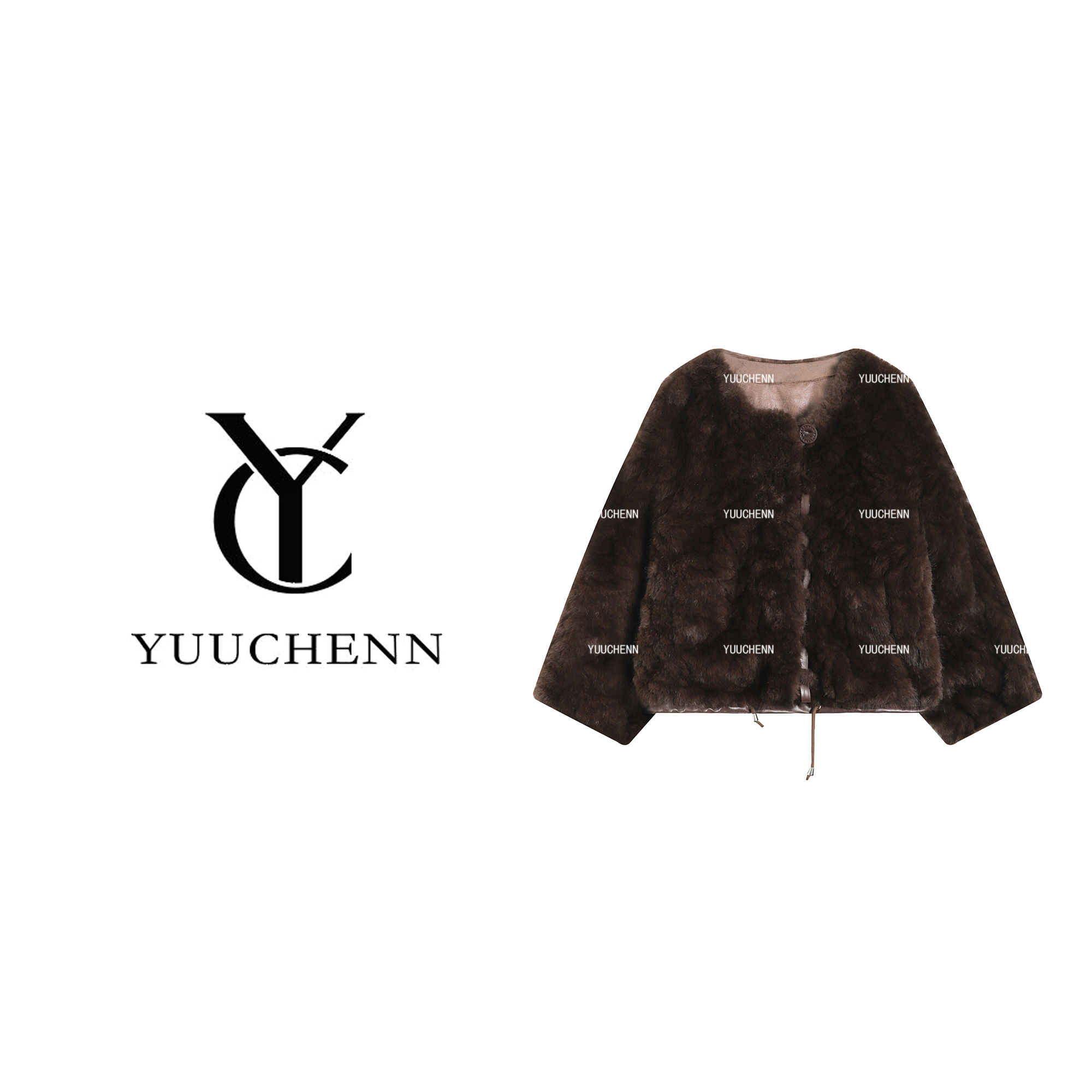 YUUCHENN【麂皮绒】洋气高级感鹿皮绒皮草外套25C-W70030