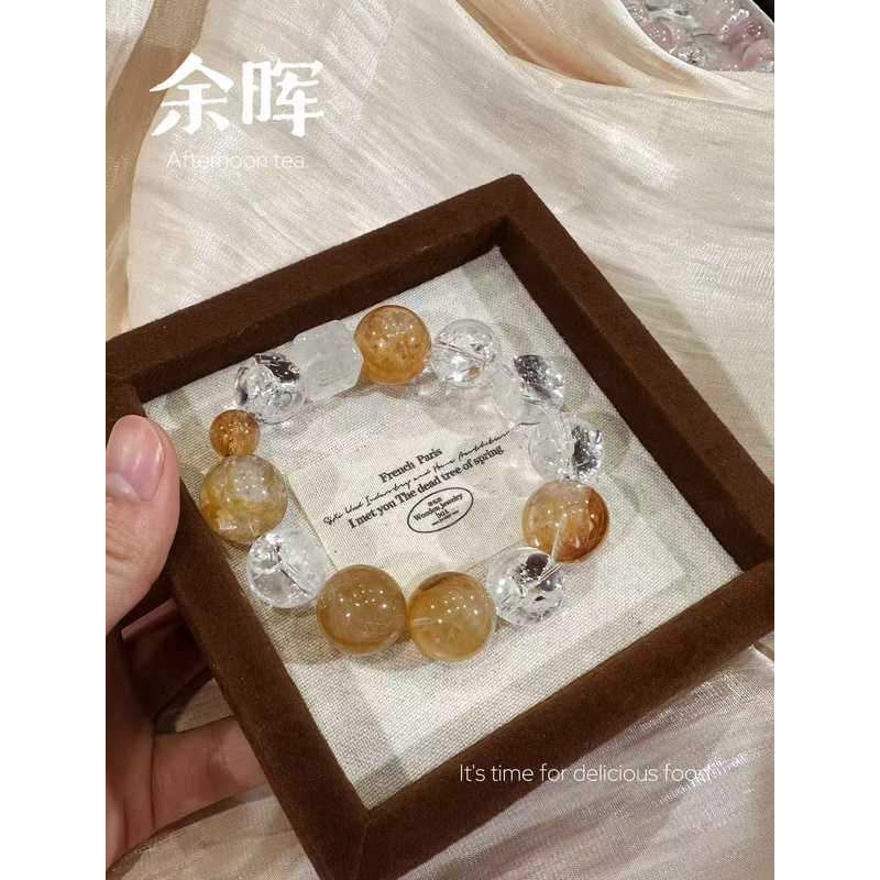 【晶灵 余晖】黄胶花白阿塞水晶手串 多样性发一