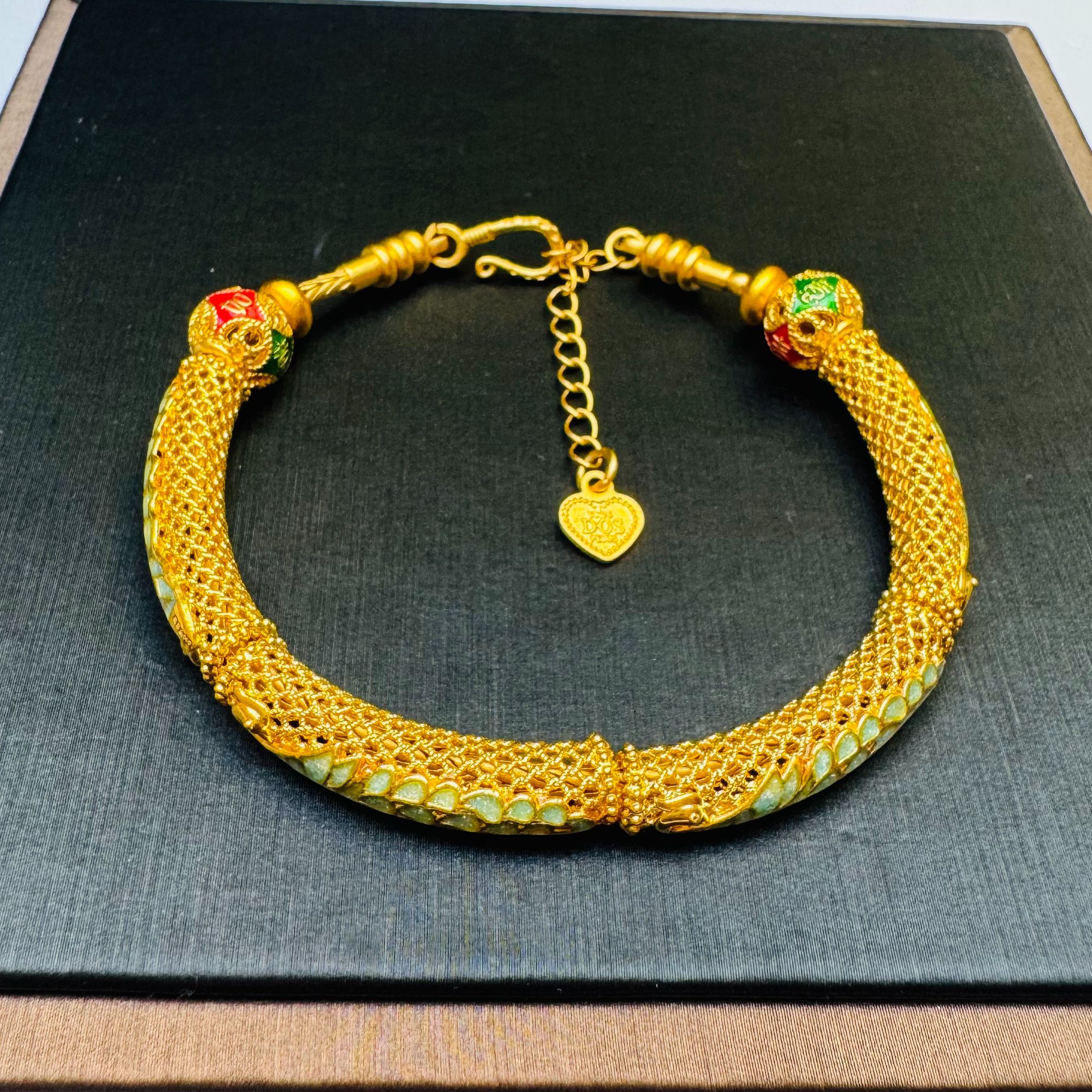 15#足金999  珐琅彩  凤凰弯管 吉祥如意（送合金链）