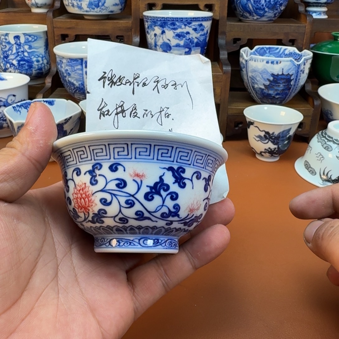 陶杯子景德镇全手工手绘陶瓷