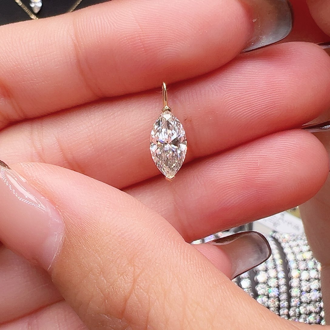 18K金镶嵌实验室培育钻石套链