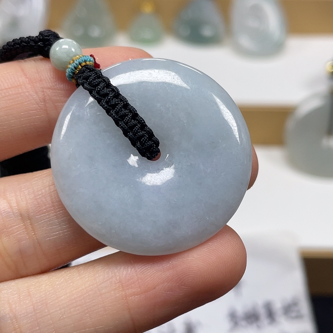 石***金翡翠未镶嵌颈饰天然翡翠平安扣吊坠一件26号