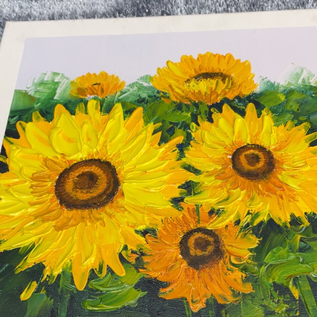横款向日葵手绘油画