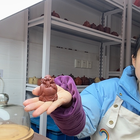 朱泥财神爷茶宠茶宠