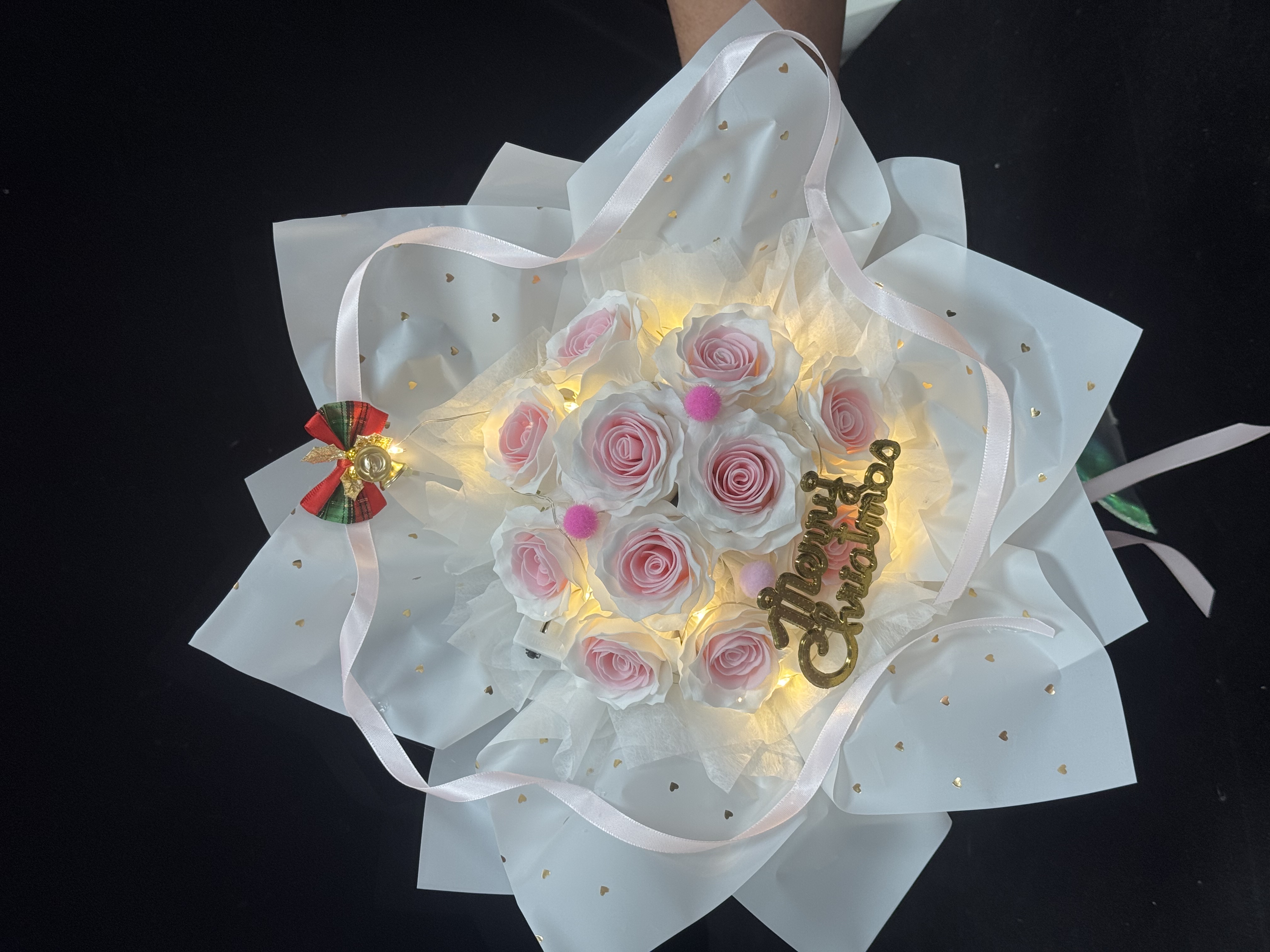 圣诞新品迷你玫瑰花碎冰永生花香皂花束低价礼物