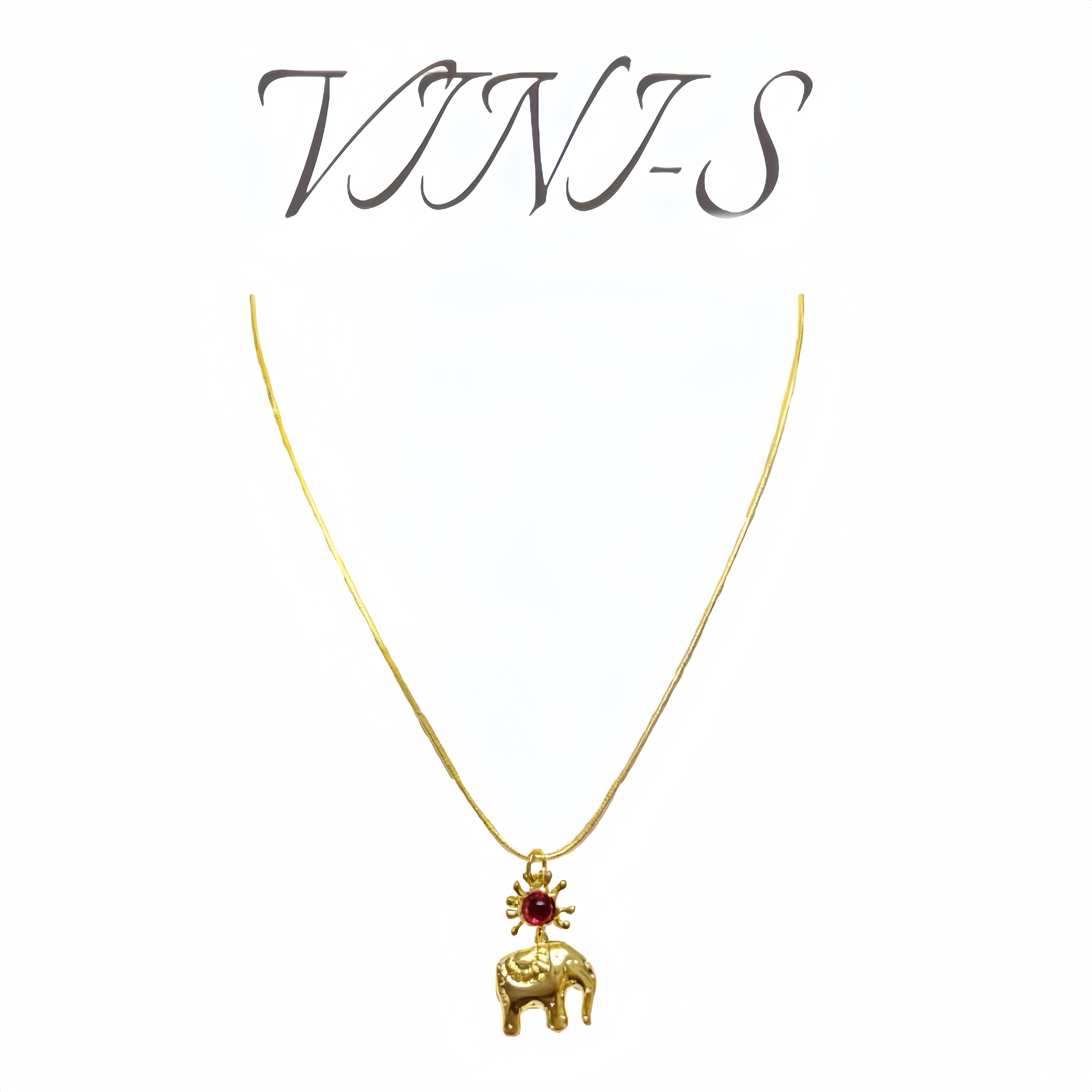 铜合金项链 VINI[金象衔阳]古法项链时尚轻奢设计感百搭