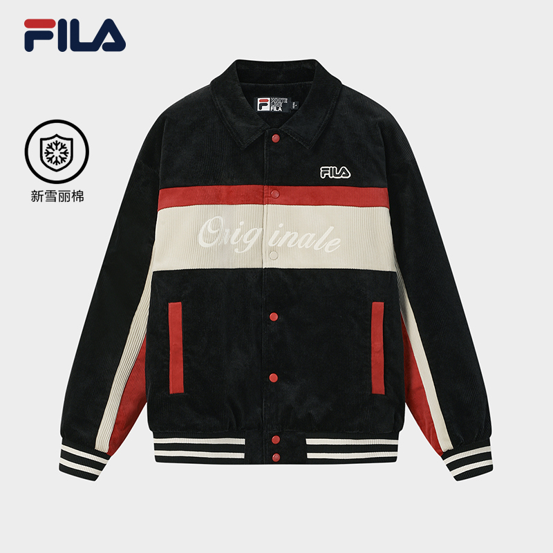 【FILA VETTA】男士棉服2026春新款拼色宽松灯芯绒夹克F11M619906F