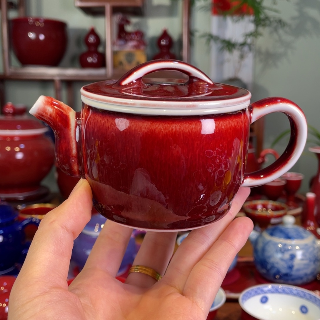清欢雅玩原矿郎红福利汉瓦壶