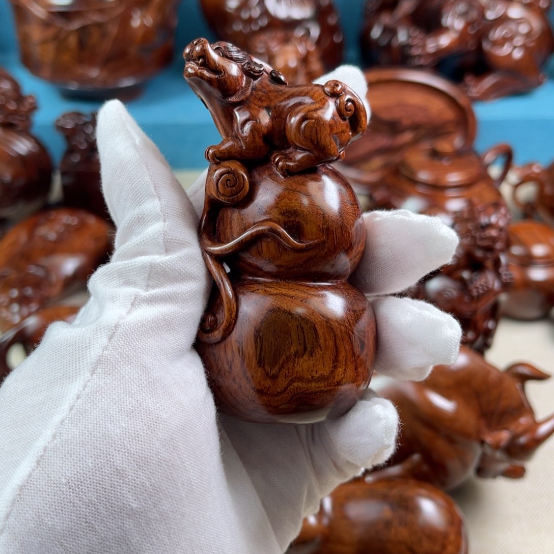 黄花梨/降香黄檀把件画*葫芦