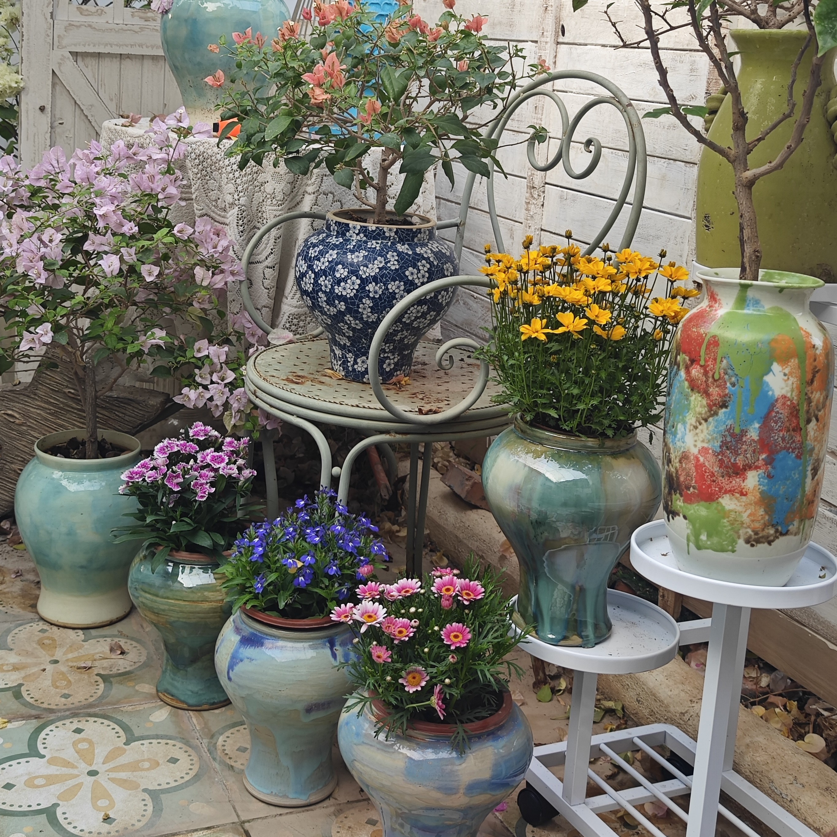 【素色款】渐变彩釉高温陶瓷盆花盆陶瓷花盆，桌面款，有色差