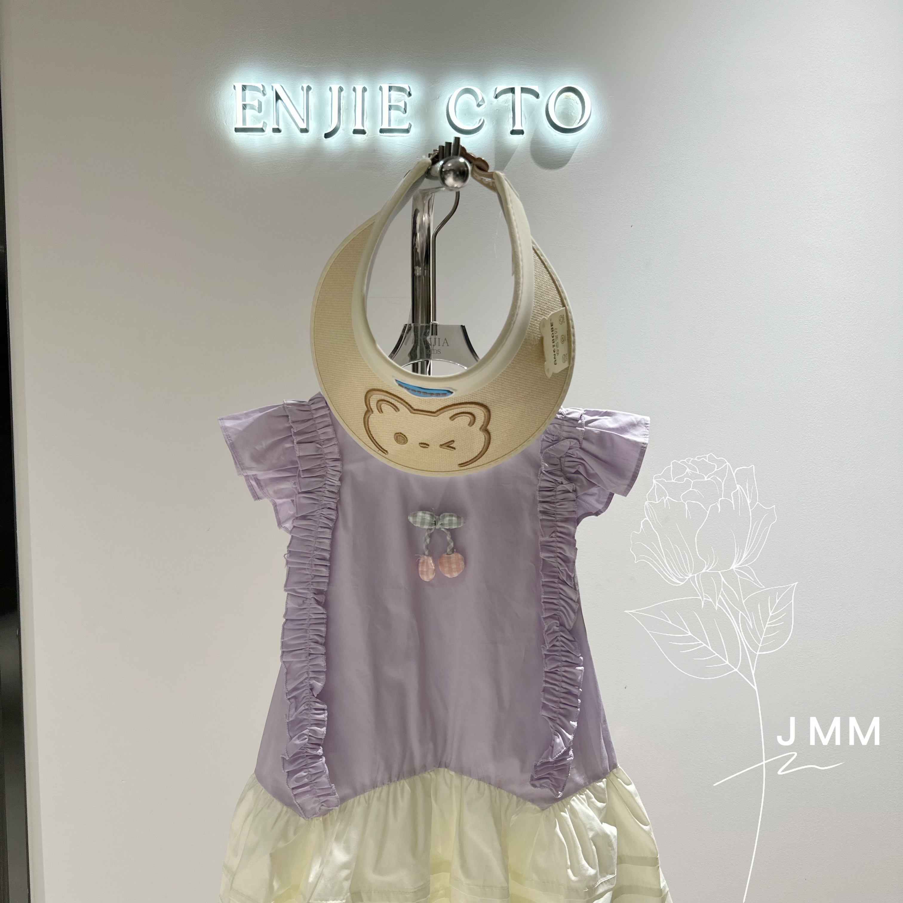 K098 女童夏季休闲风纯色吊带裙荷叶边设计连衣裙