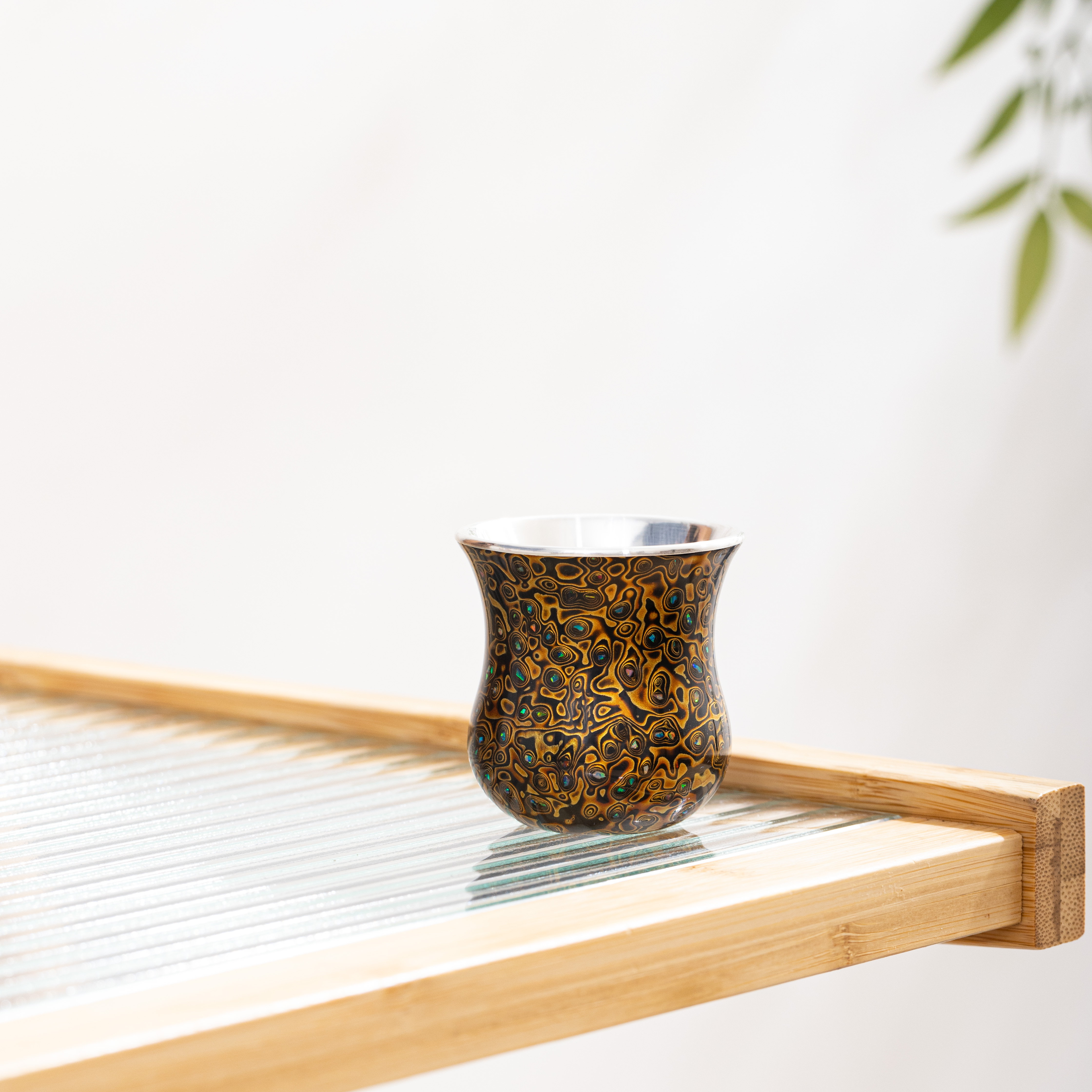 茶周边大漆 木胎黑漆螺钿茶杯 WCDQB602