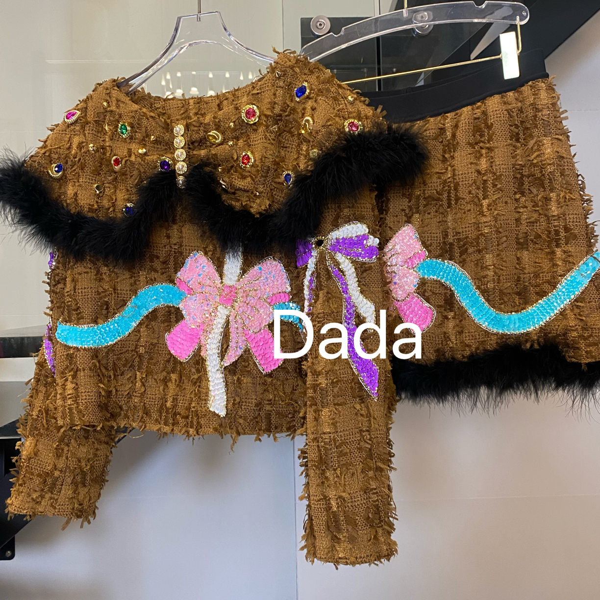 Dada设计款新款重工个性款休闲时尚百搭洋气套装C15789