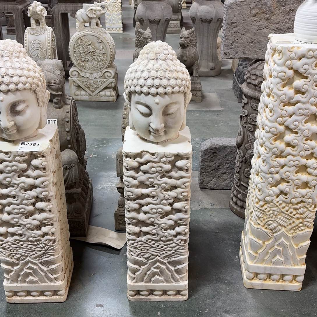 石材佛首祥云柱一根包邮