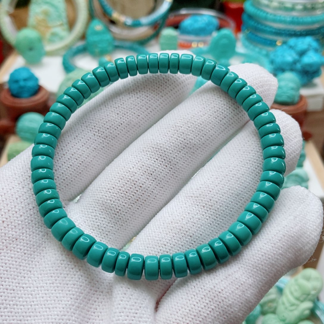 绿松石未镶嵌直切手串6mm
