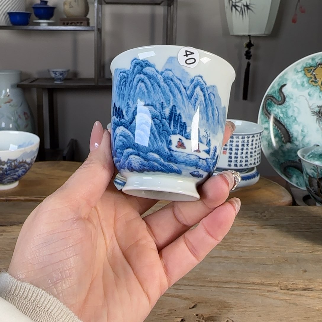 杯景德镇陶瓷柴烧多人