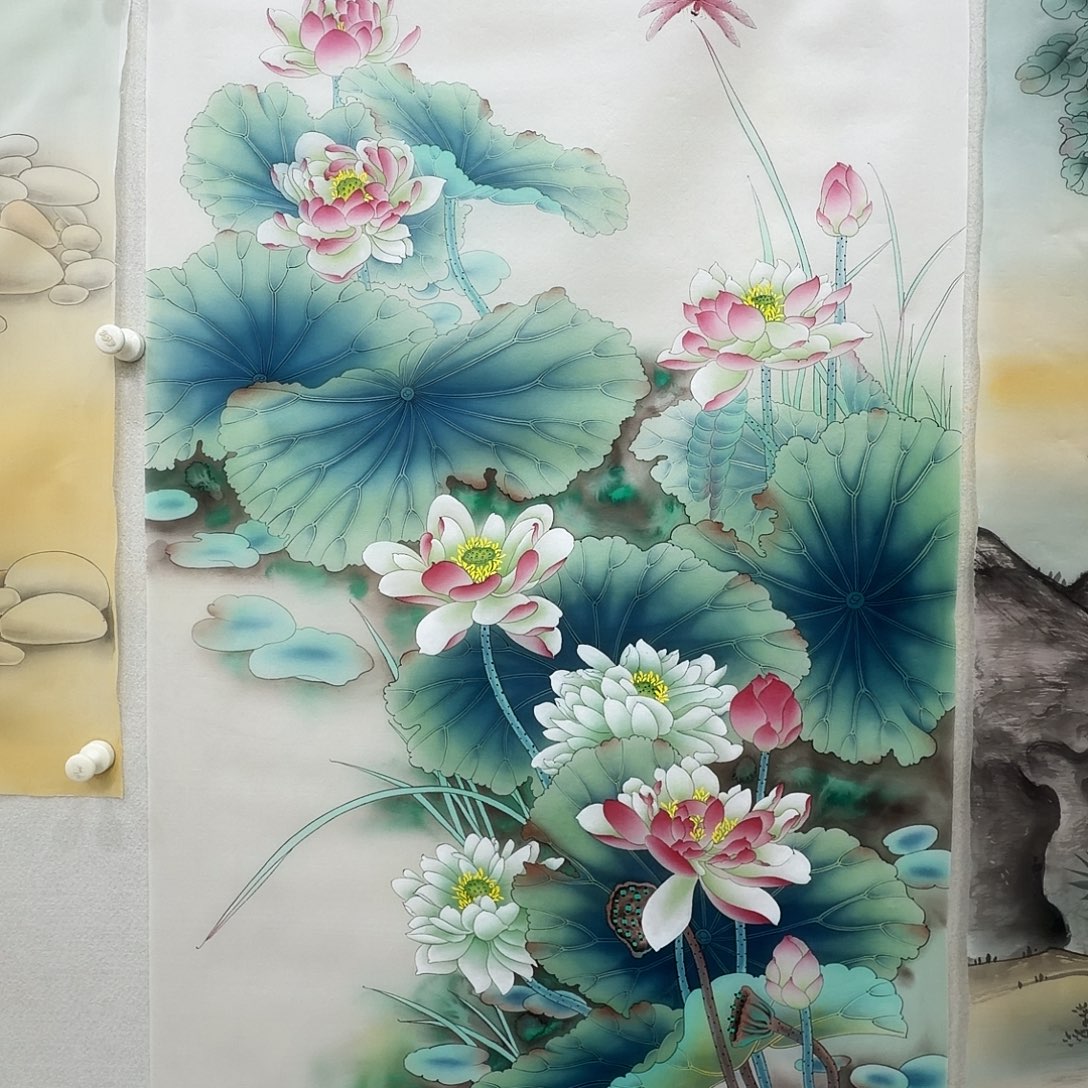 国画工笔画作品丝绢