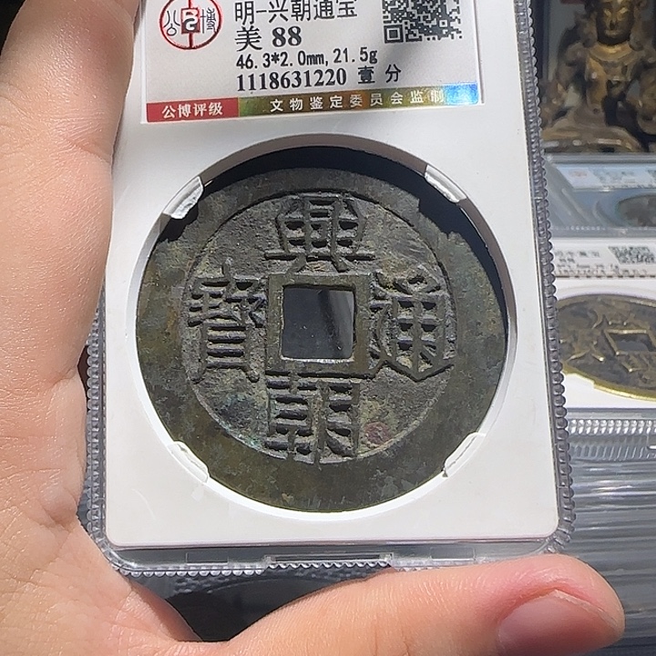 风***…铜铜兴朝通宝背一分，维知