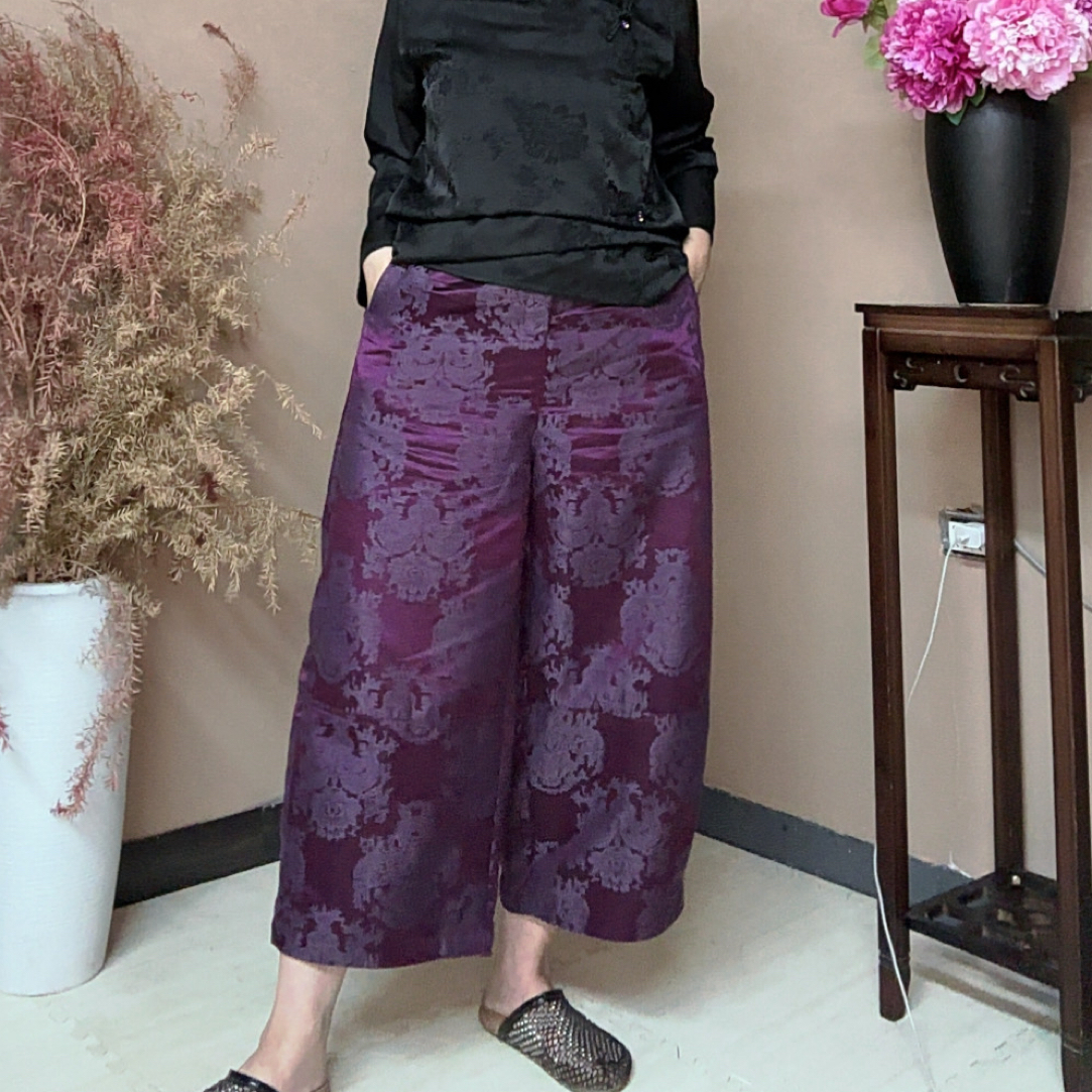 三姐家提花百搭老钱风阔腿甩裤