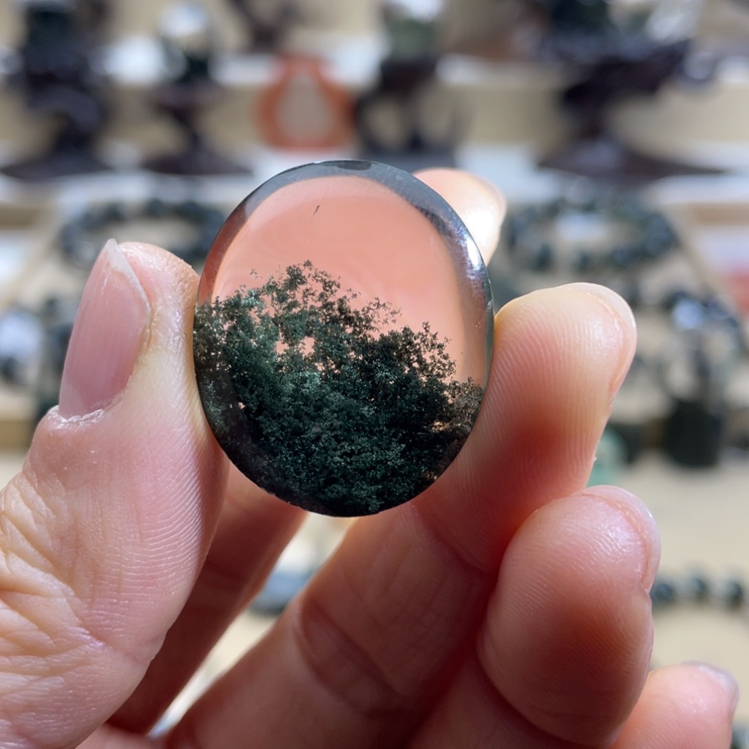 水晶颈饰未镶嵌绿幽灵聚宝盆圆牌