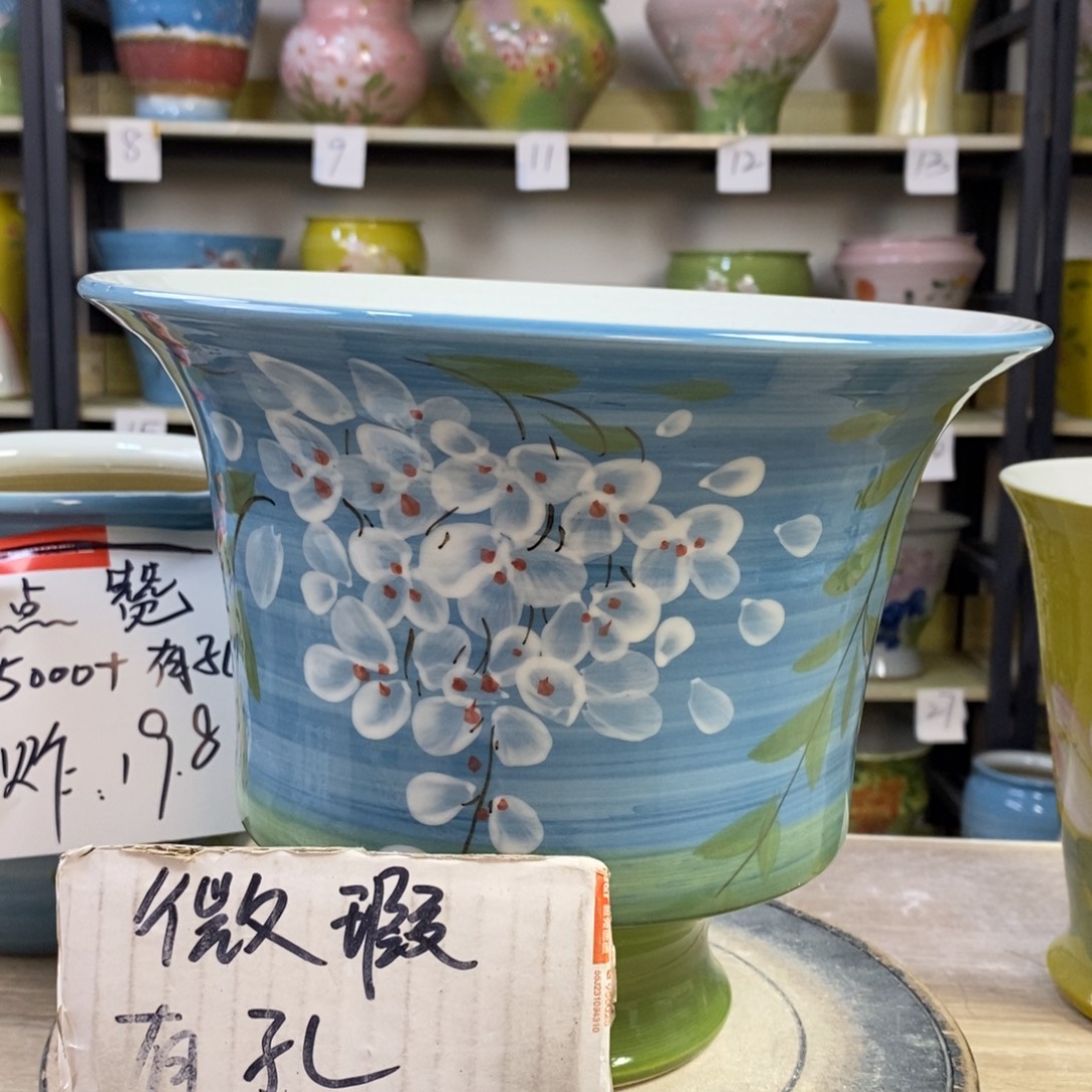 景德镇手工手绘陶瓷花盆