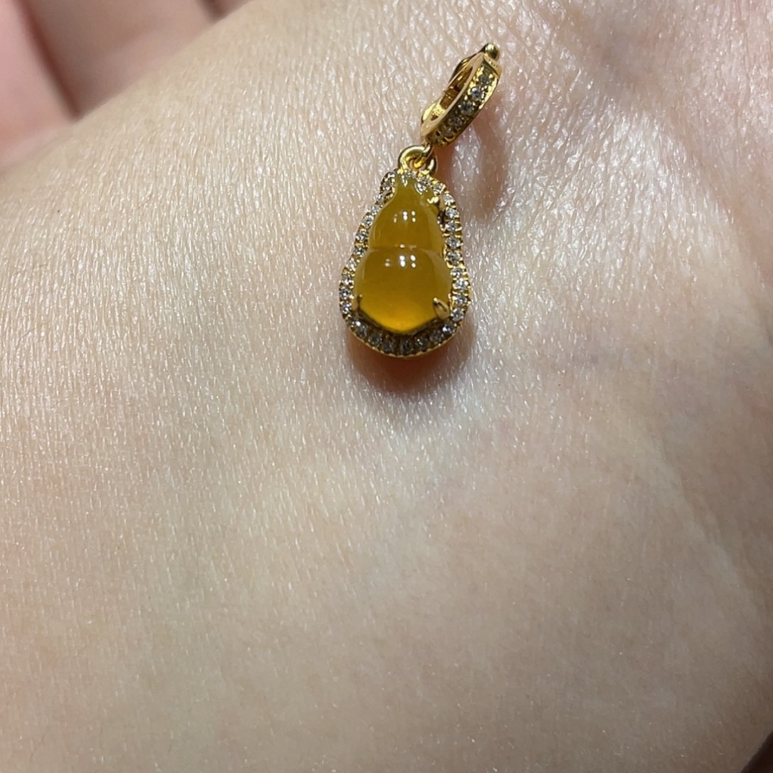 翡翠颈饰18K金镶嵌@**@吊坠