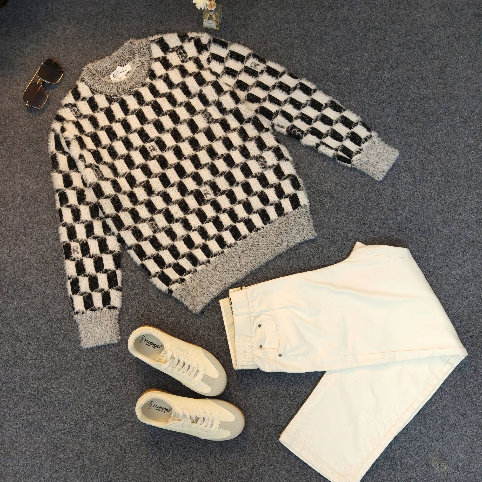 男士冬季高定设计款毛衣长袖文艺慵懒风休闲百搭圆领套头毛衣T恤