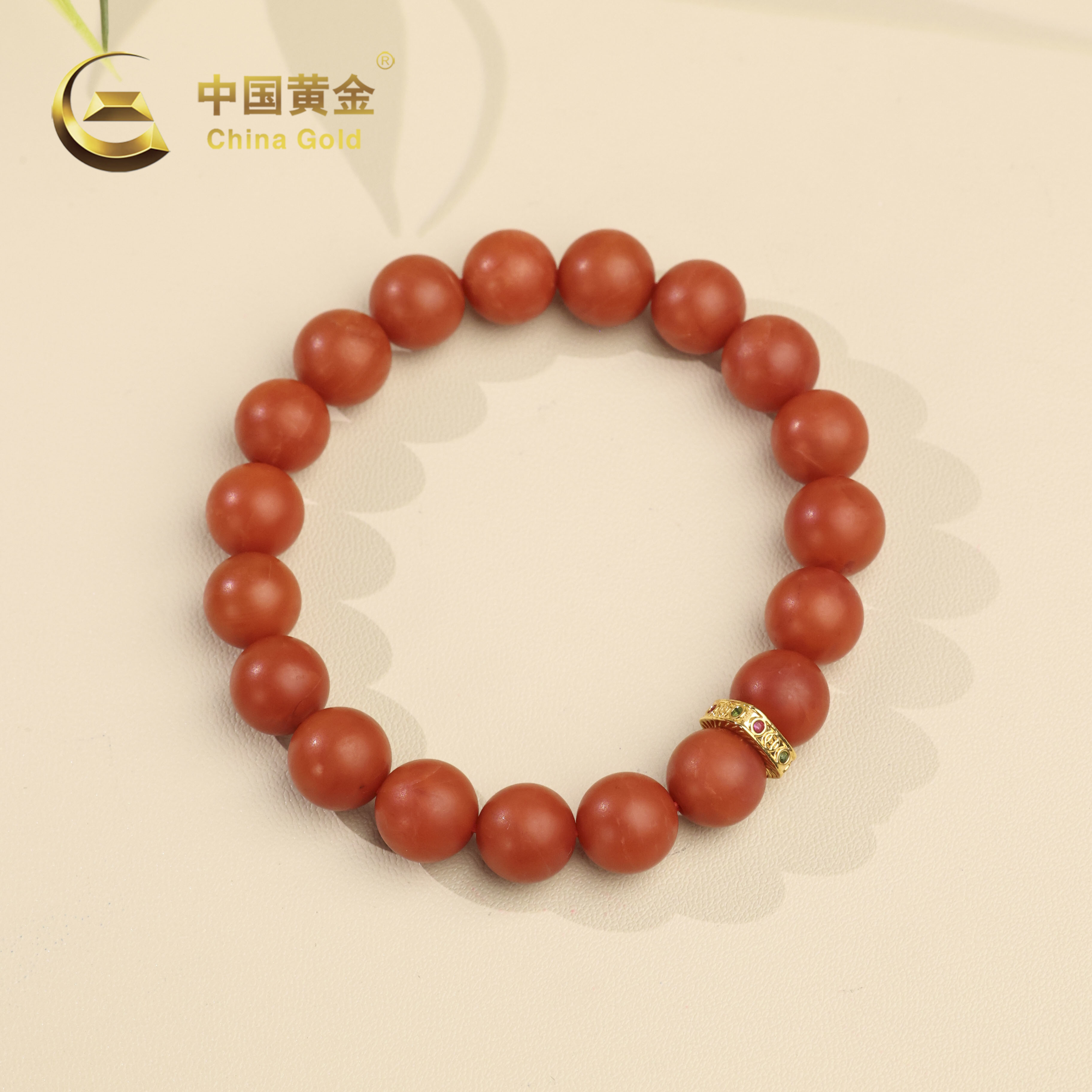 【中国黄金】玉鸿 | 南红*手串*18k金镶嵌-S3954-格