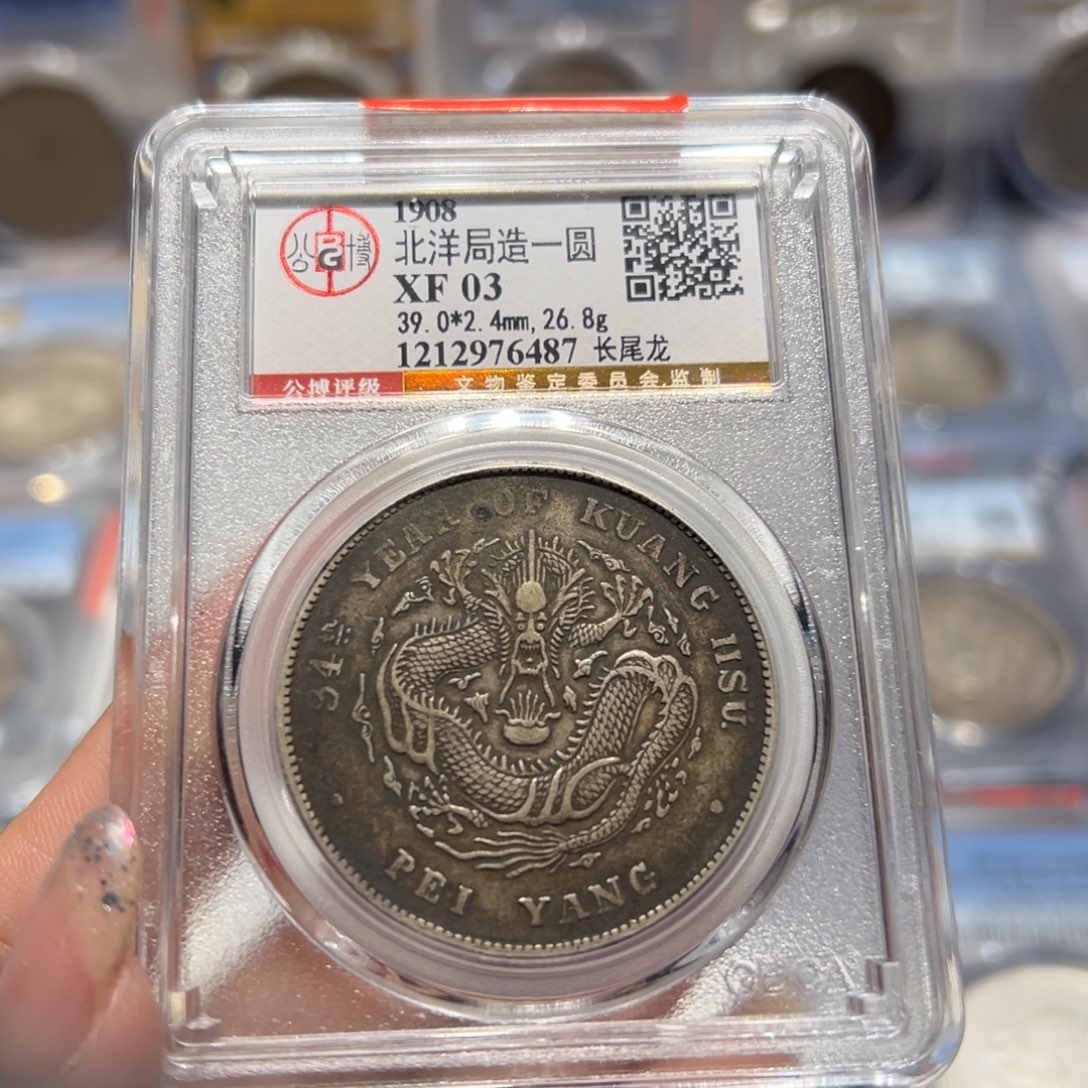 银原味全鳞北洋长尾老银元6487