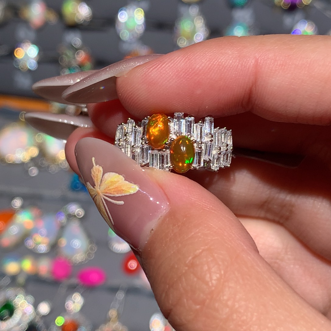 欧泊欧泊戒指y银S925镶嵌