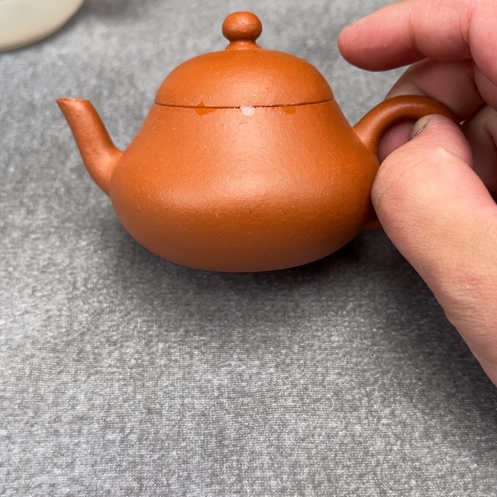 紫砂茶壶115cc红黄泥梨形