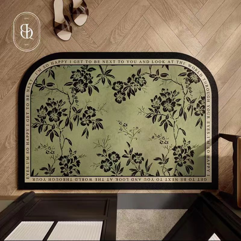 中古风皮革入户地垫玄关氛围感法式高级耐脏易打理地毯可定制