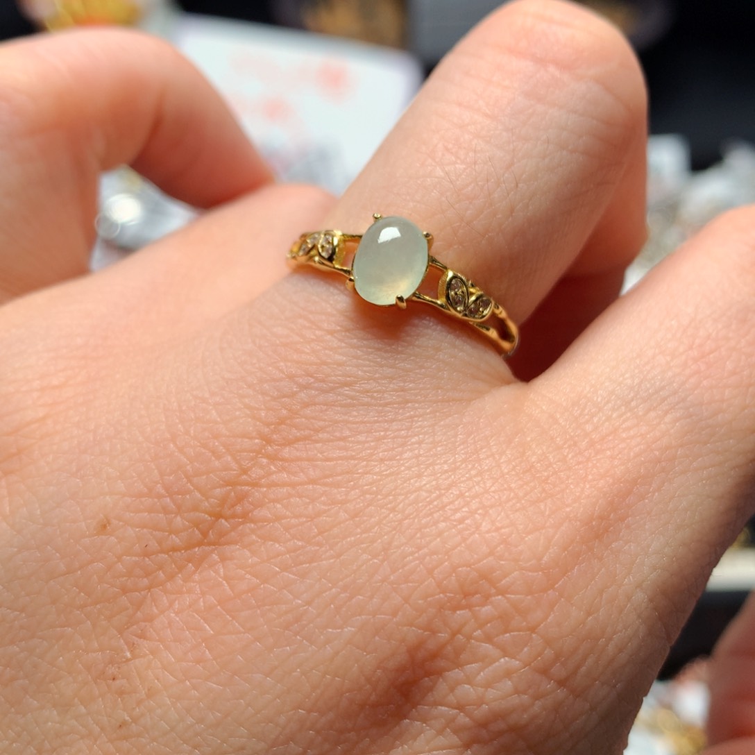 翡翠戒指银S925镶嵌戒指