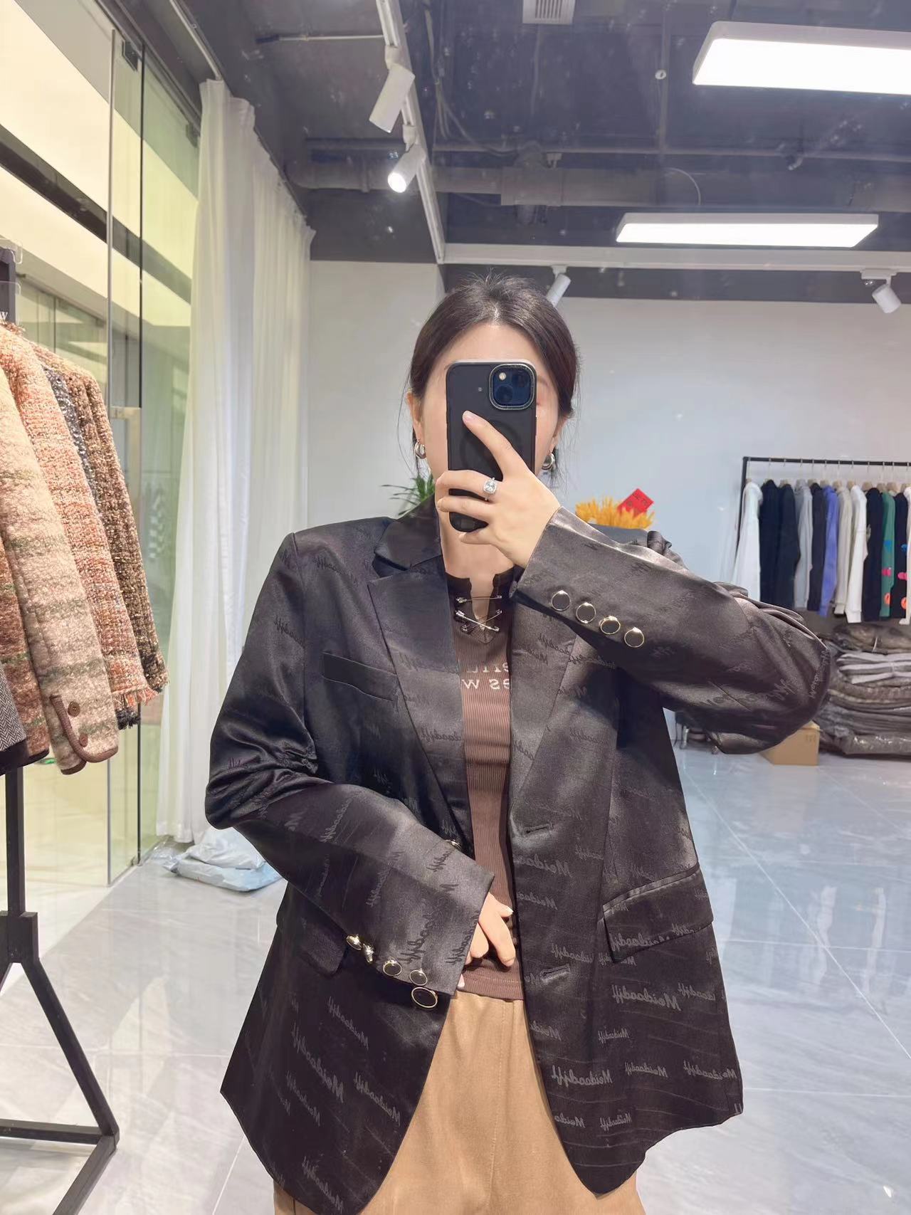 木木家长袖女修身潮流西装街头风西服