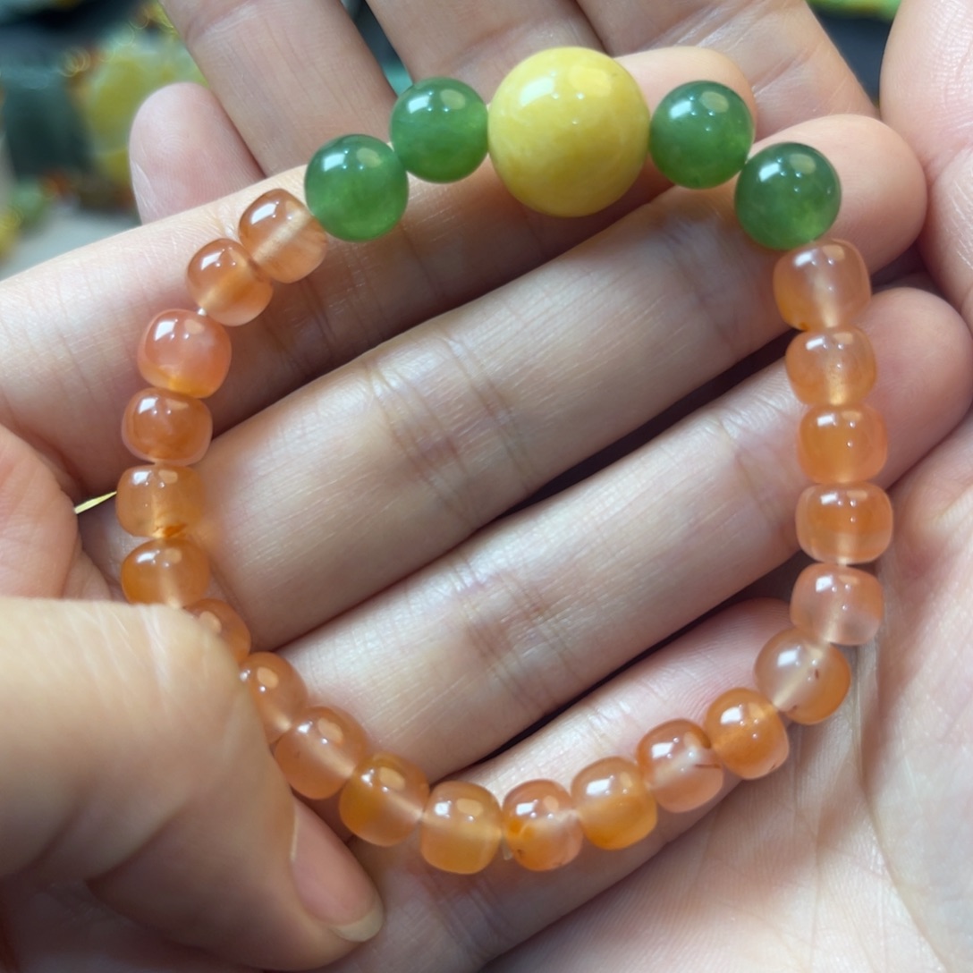 南红玛瑙手链合金手串