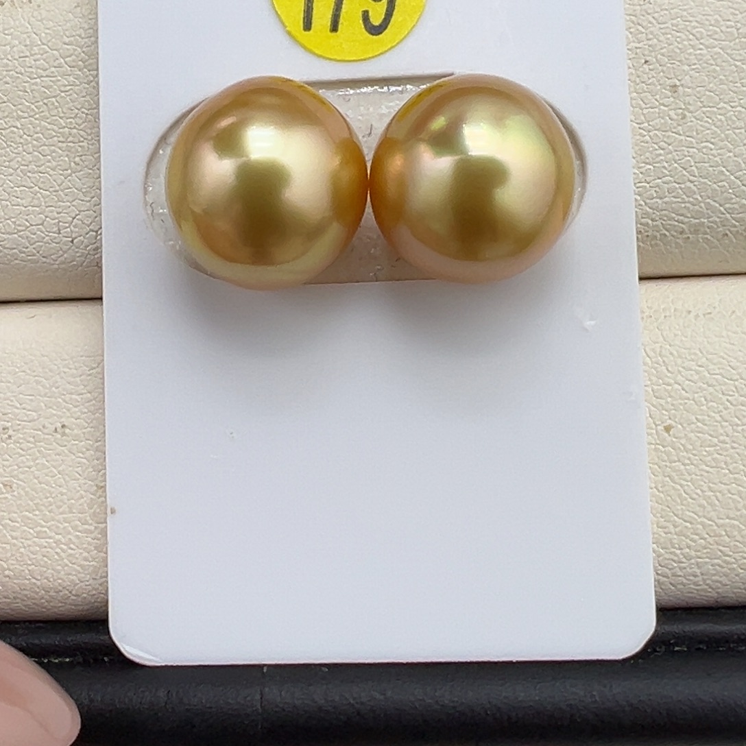 未镶嵌海水珍珠12.2mm浓金对珠