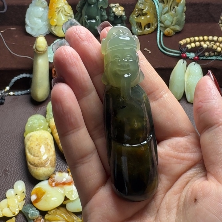 奥***兽蛇纹石玉未镶嵌吊坠