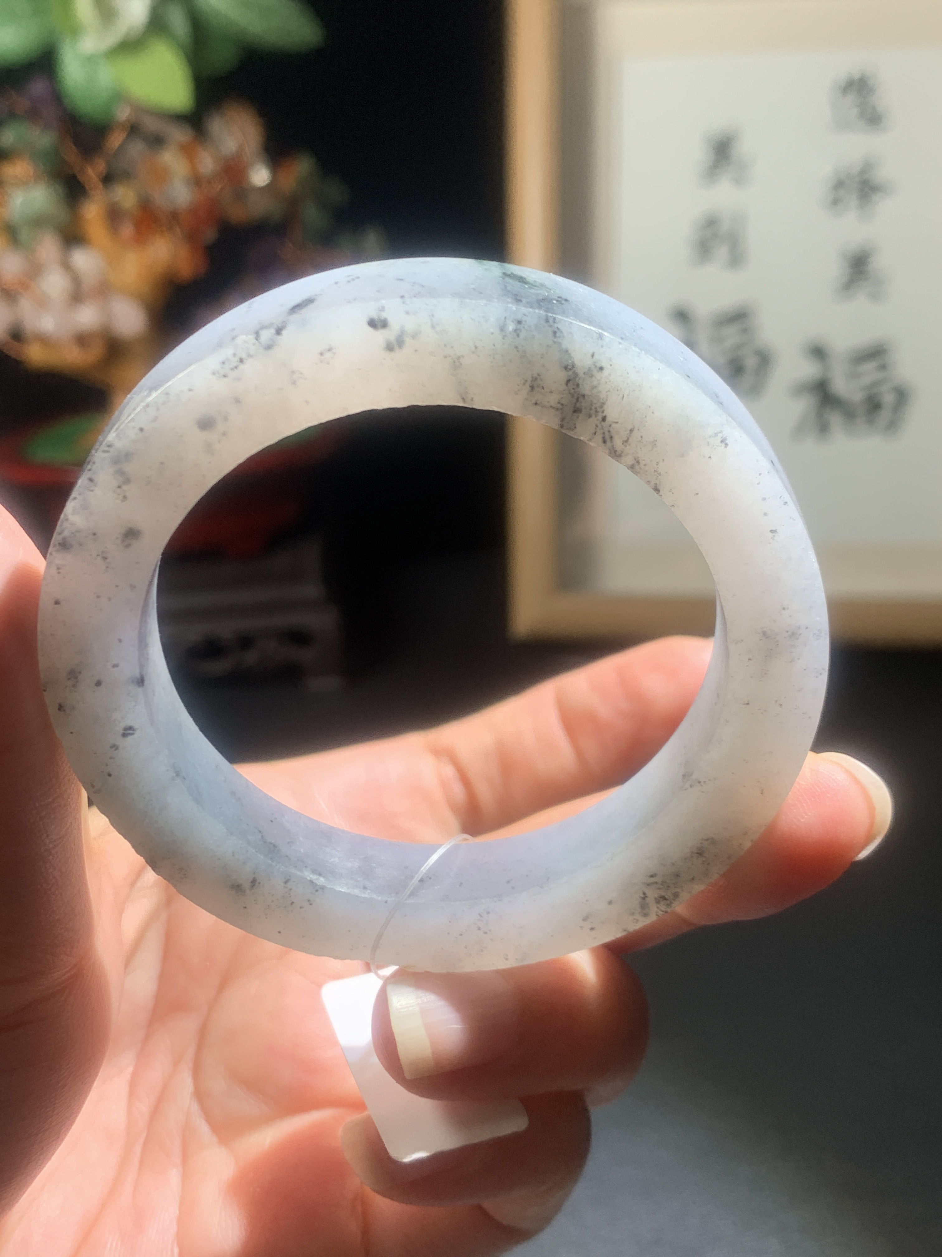 天然缅甸翡翠A货糯种乌鸡圆条女款时尚未抛光定制玉手镯