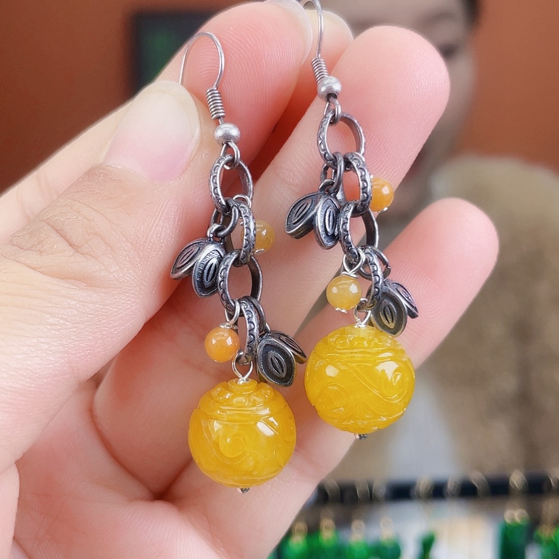 翡翠未镶嵌耳饰饰品